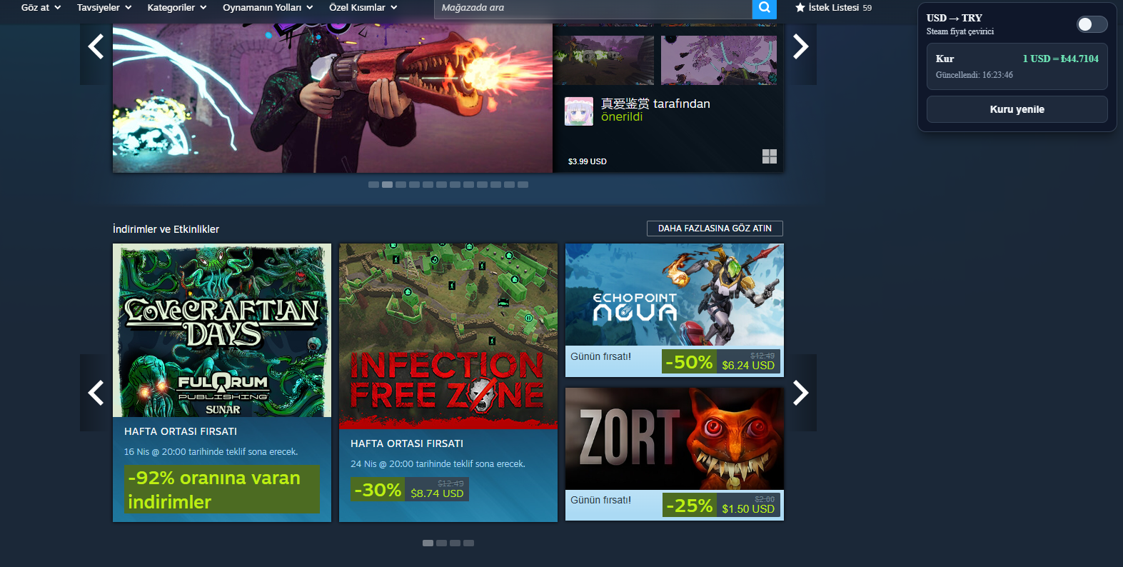 Steam USD → TRY Fiyat Çevirici