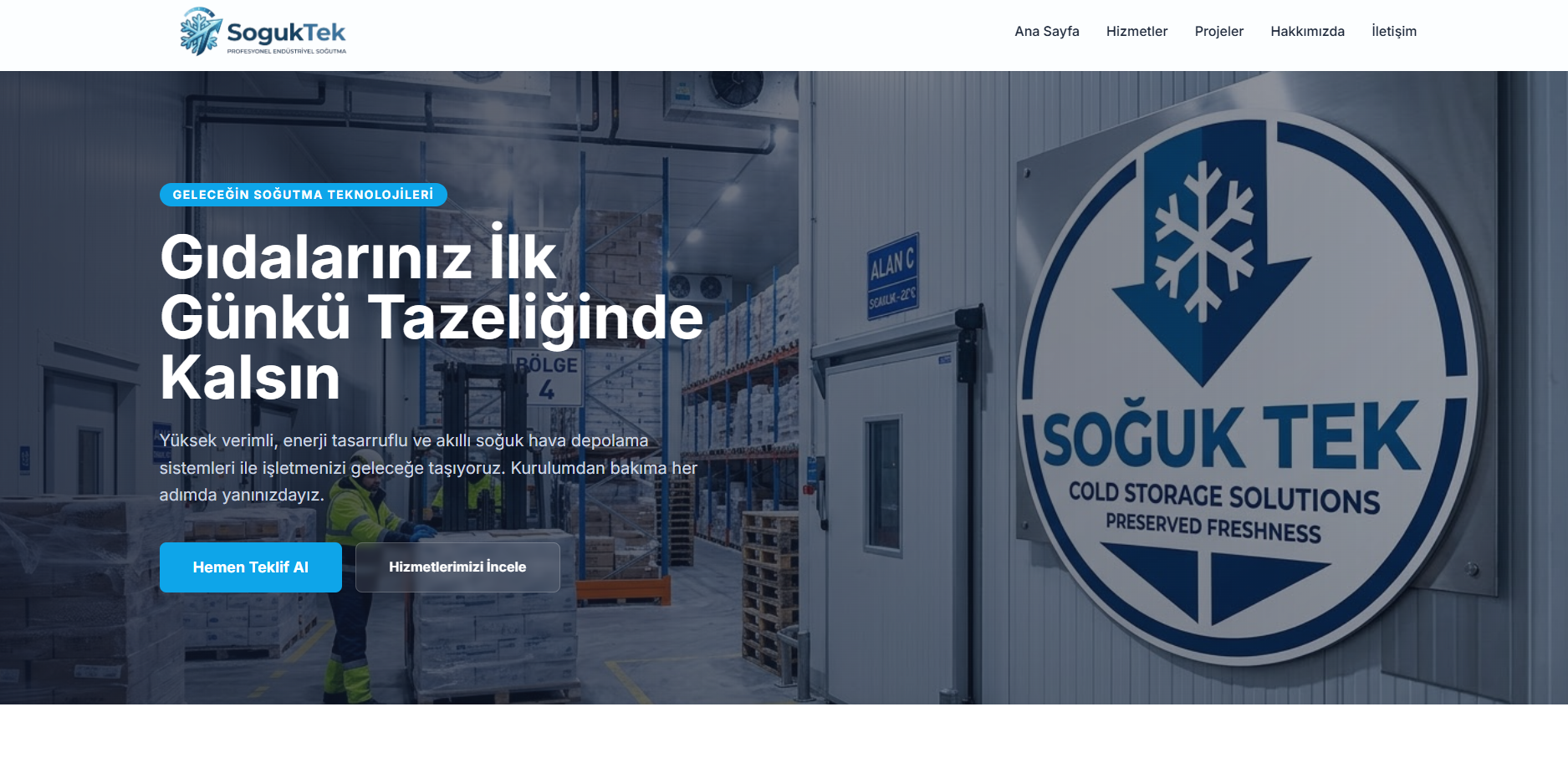 SoğukTek Soğutma Sistemleri - Kurumsal Web Sitesi & Yönetim Paneli